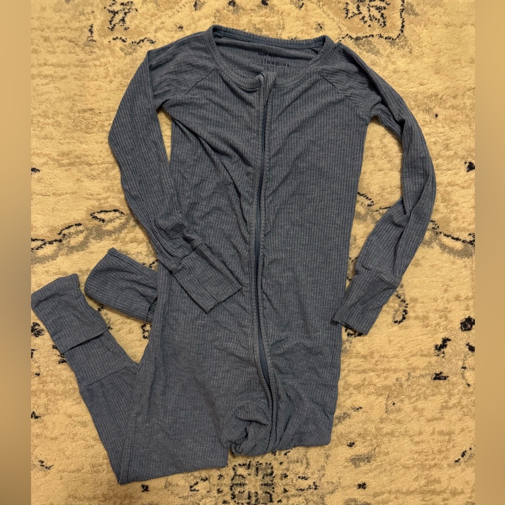 Convertible Zippy- Little Sleepies/ 3T/ ribbed heathered blue/ EUC